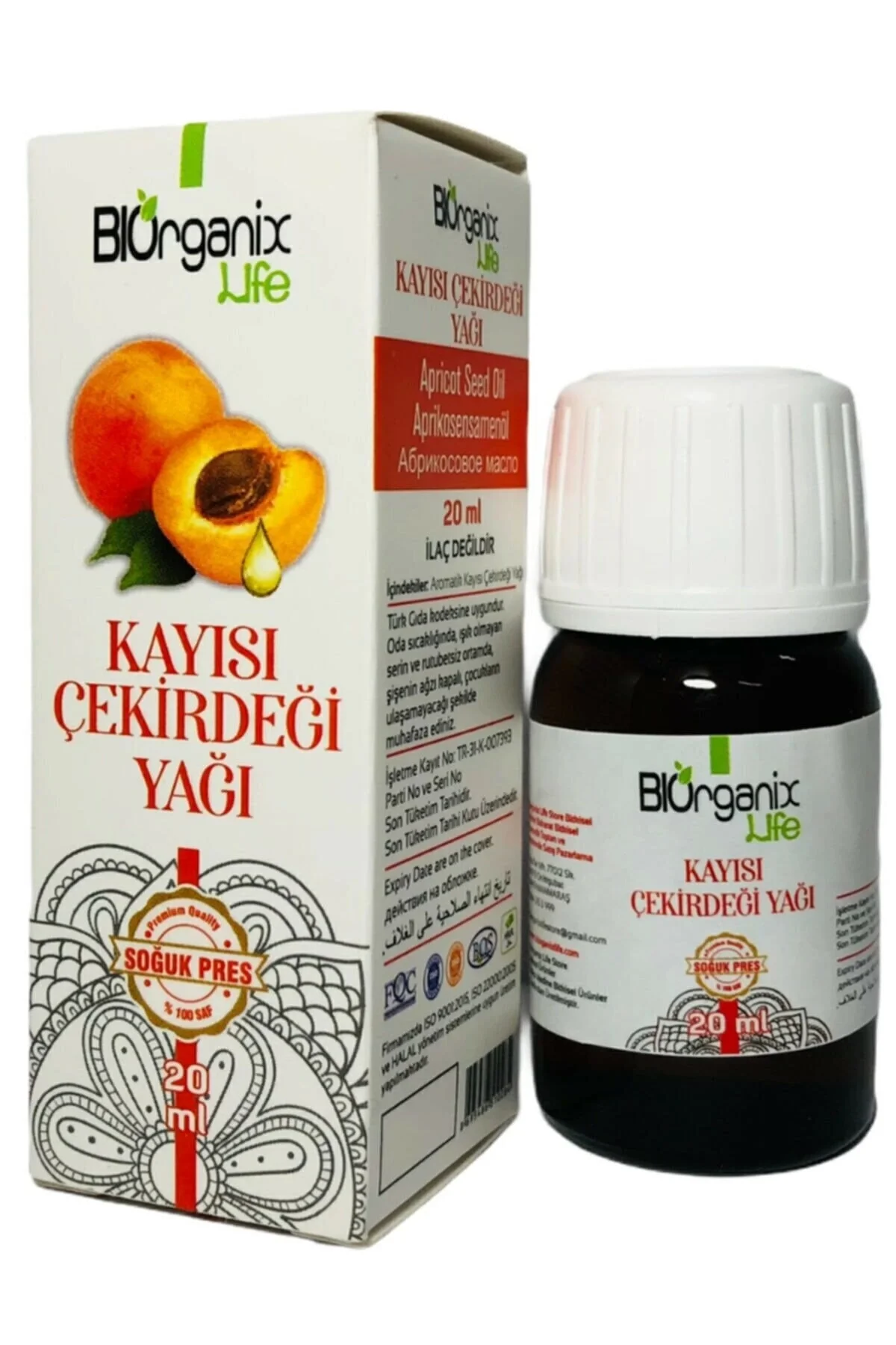 6 Adet Kayısı Çekirdeği Yağı 20 ml