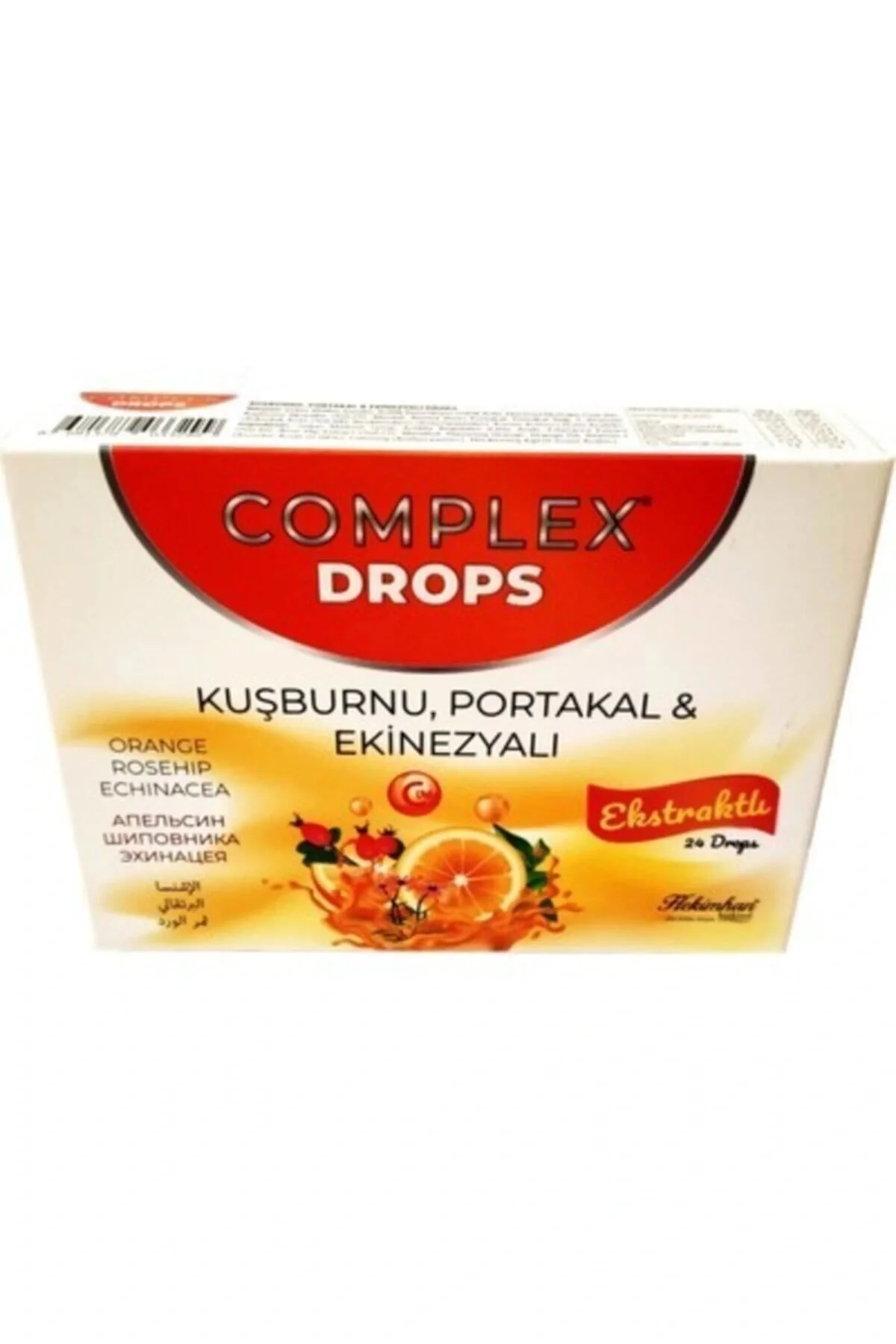 Complex Drops Bitkisel Kuşburnu Portakal Ekinezyalı Boğaz Pastili 24 Drops