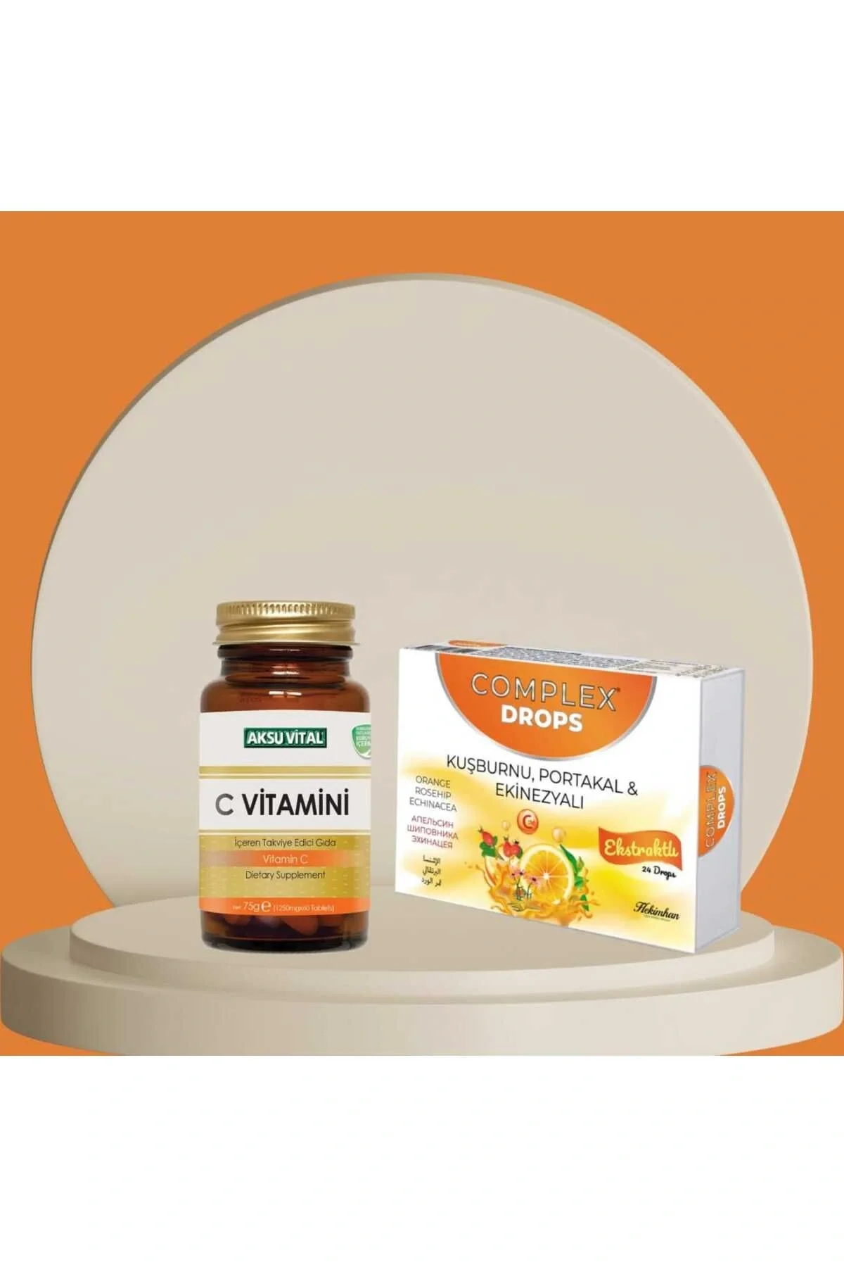 Çare Burada C Vitamini 60 Tablet Ve Kuşburnu & Portakal & Ekinezyalı Drops 24'Lü