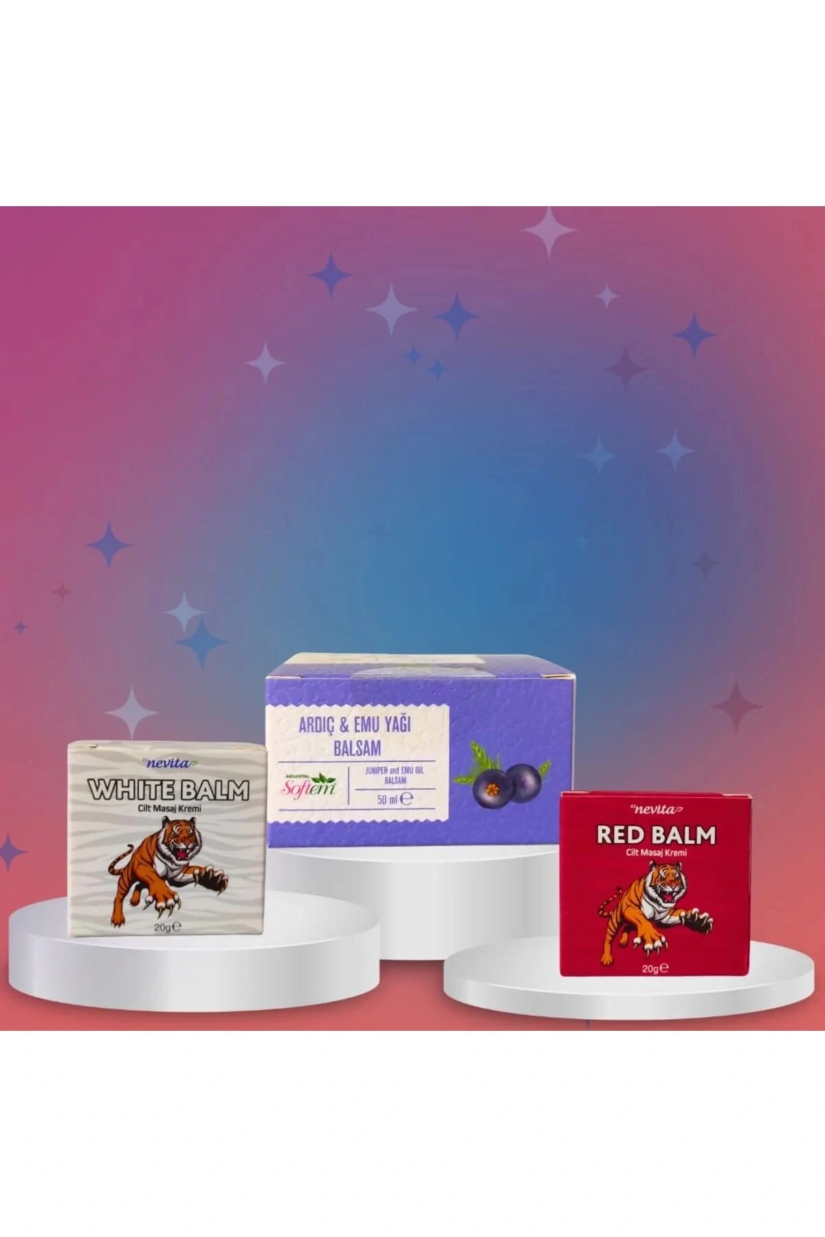 White + Red soğutucu ve ısıtıcı masaj kremi + Ardıç&Emu Yağı balsam