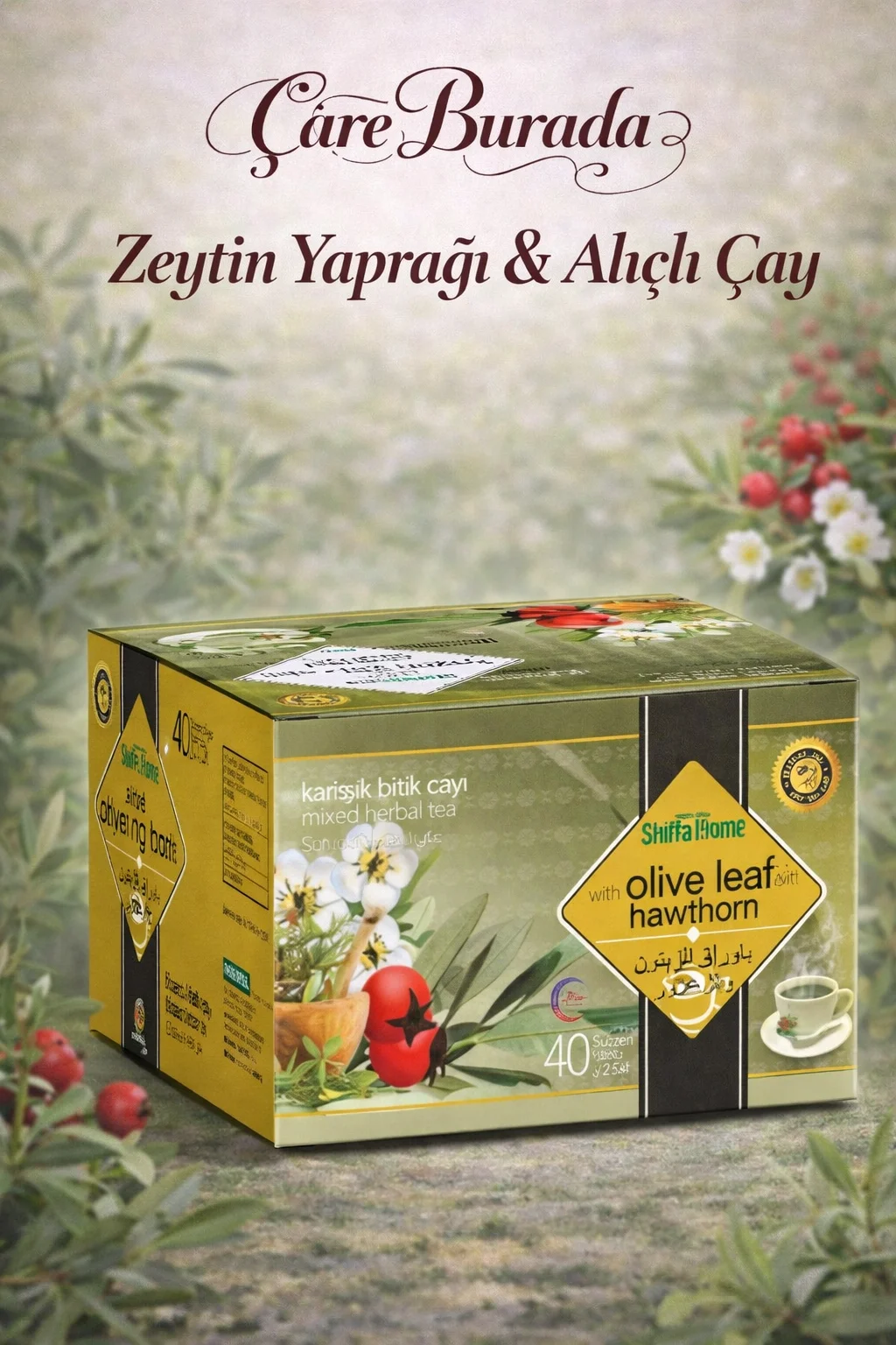 Zeytin Yapraklı & Alıçlı Karışık Bitki Çayı (40 Adet)