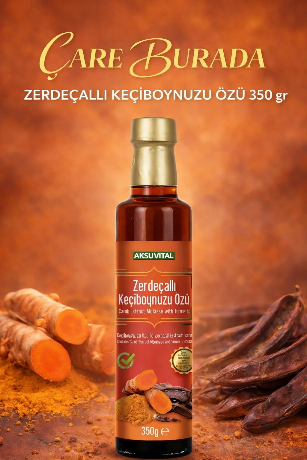 Zerdeçallı Keçiboynuzu Özü 350 Gr (Şeker & Koruyucu ve Renklendirici İçermez)