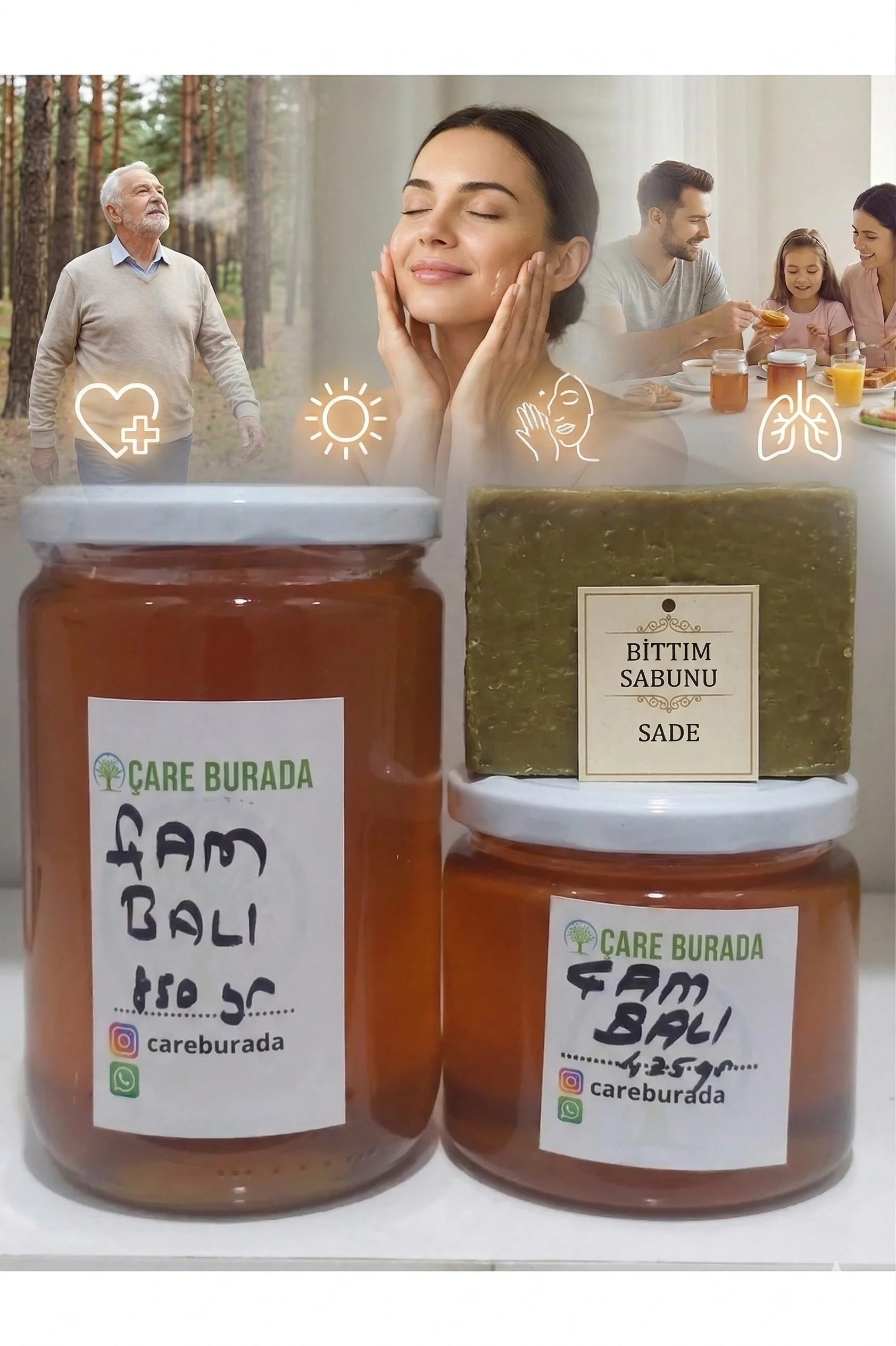 Doğal Çam Balı 850 Gr + 425 Gr Bitkisel Sabun