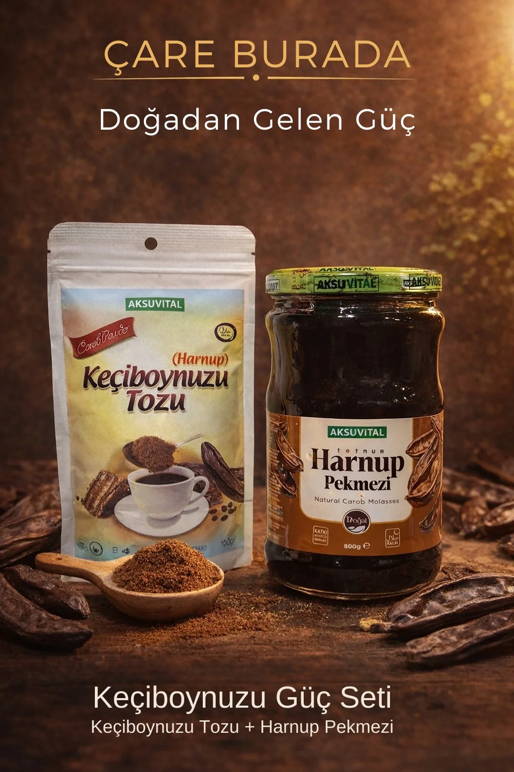 ÇareBurada Vital Keçi Boynuzu Tozu +Harnup Pekmezi 800 g