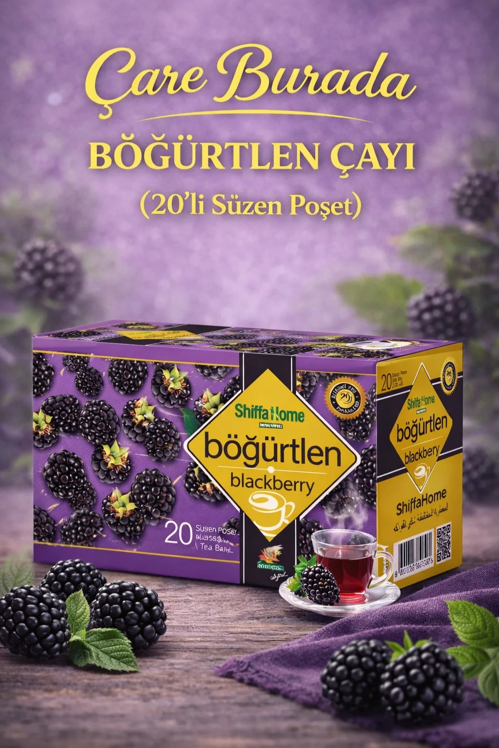 Tatlı ve Keyifli İçim Çay Seti (Böğürtlen Çayı 20'li & Elma Çayı 20'li & Kuşburnu Çayı 20'li)