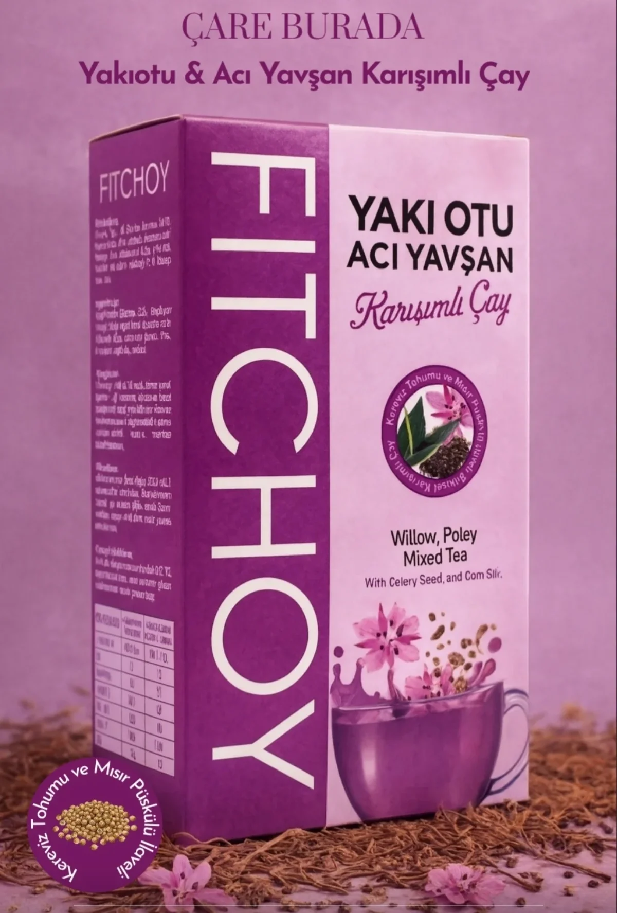 Şişkinlik Hafifletici Çay Seti (Kiraz Sapı Çayı 45'li & Alıç - Biberiye Çayı 45'li & Acı Yavşan - Yakı Otu Çayı 45'li)