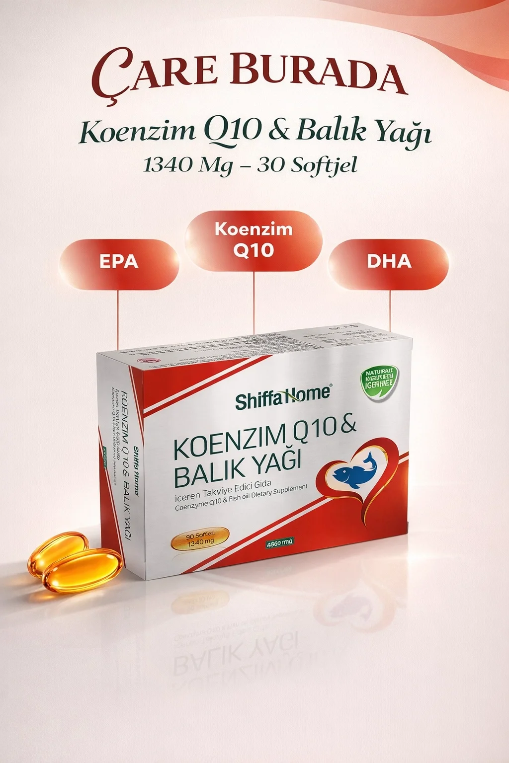 Koenzim Q10 & Balık Yağı Softjel 1340 mg (30 Softjel)