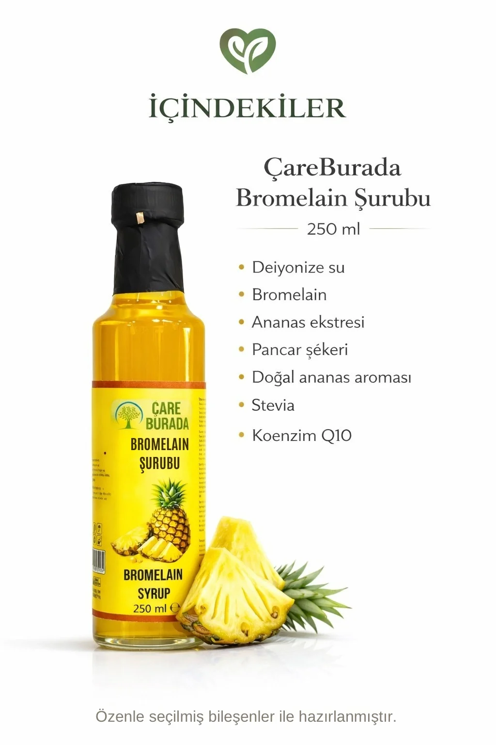 ÇareBurada Bromelain Şurubu 250 ml