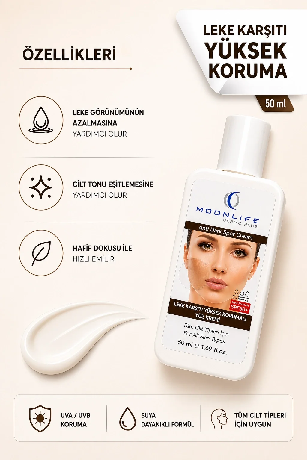 ÇareBurada Dermo Plus Leke Görünümüne Karşı Yüz Kremi 50 ml