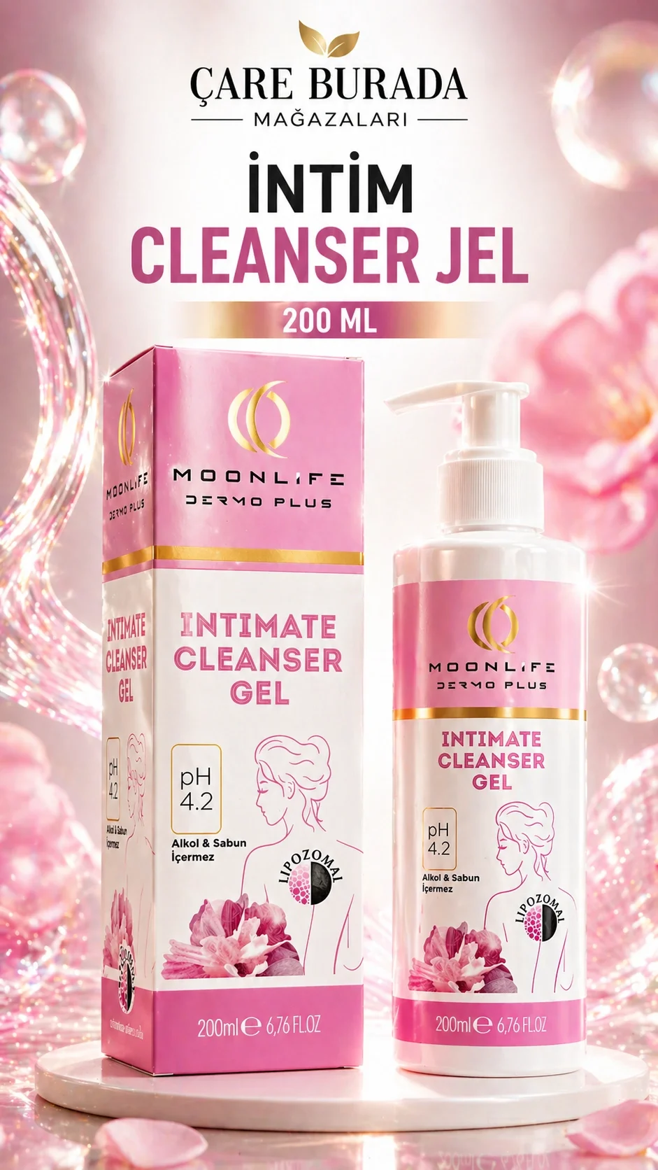 Moonlife - İntim Temizlik Jeli 200 Ml (pH 4.2)