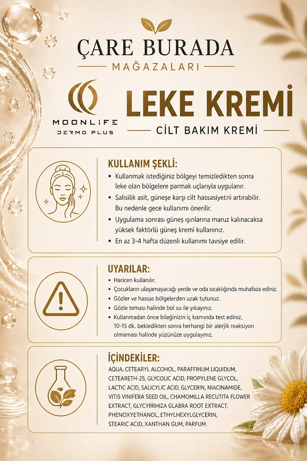 Moonlife - Leke Kremi 100 Ml (Yüz & Vücut)