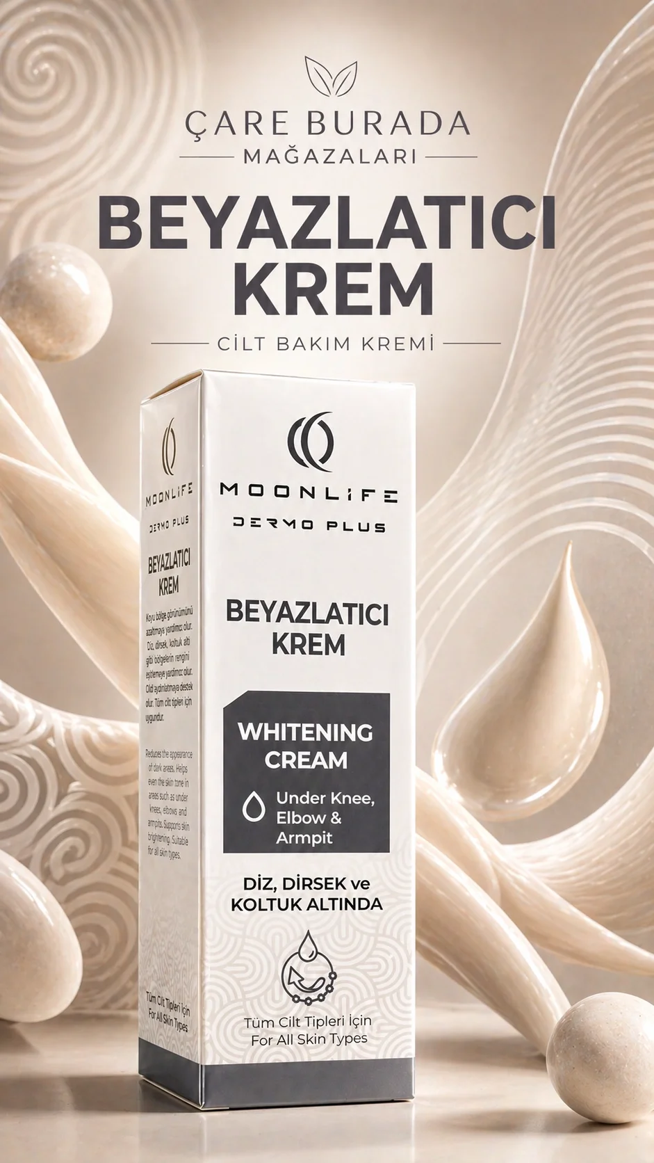 Moonlife - Beyazlatmaya Yardımcı Krem 100 Ml (Diz & Dirsek & Koltukaltı)