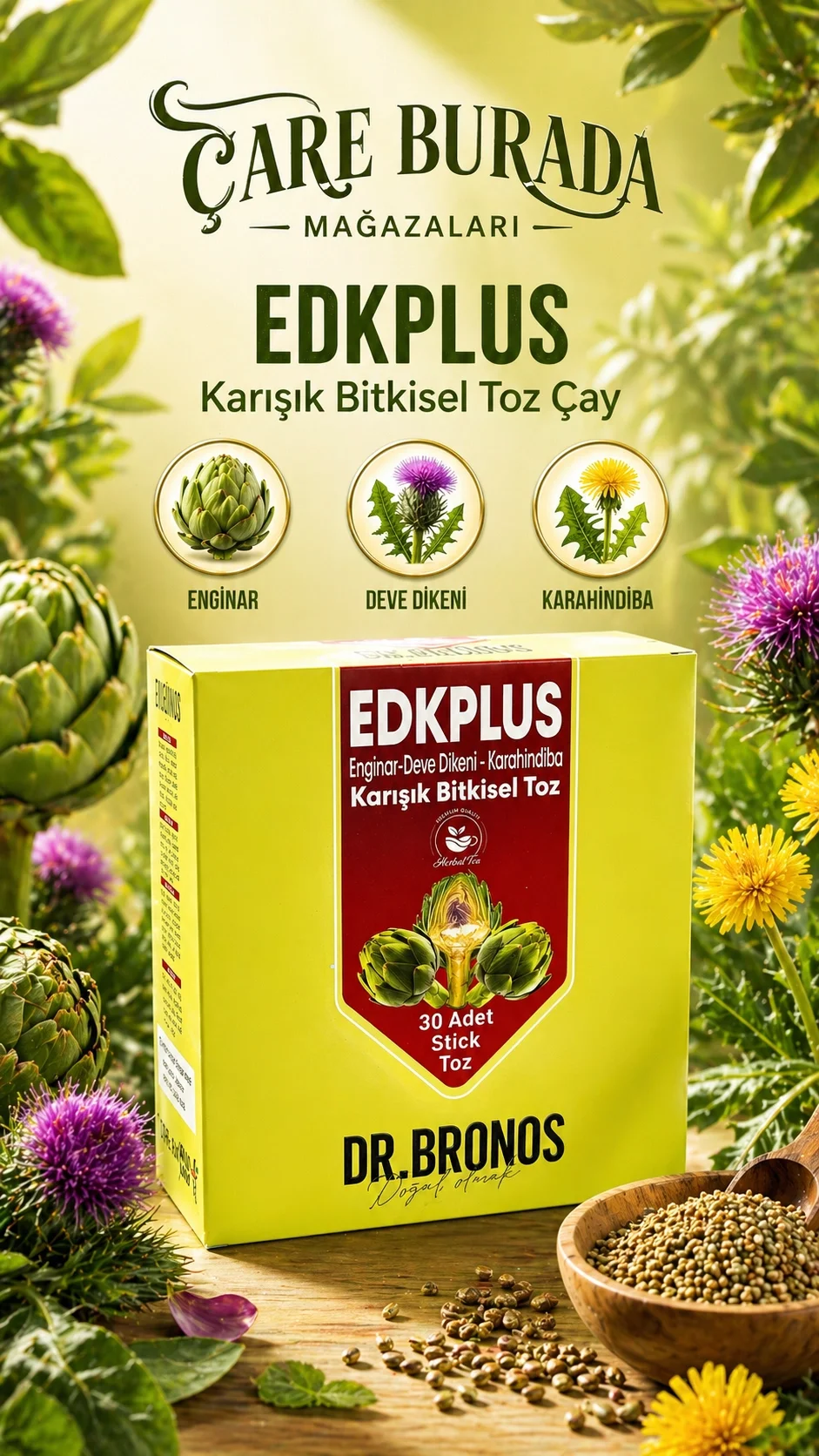 Dr. Bronos - EDKPLUS 30'lu Stick Çay (Enginar & Devedikeni & Karahindiba)