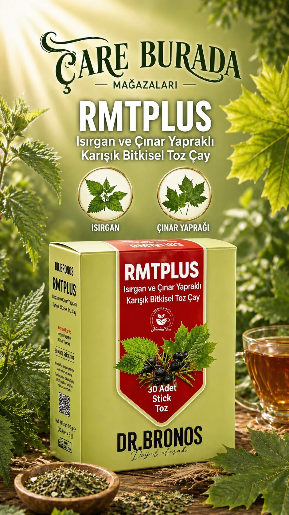 Dr. Bronos - RMTPLUS 30'lu Stick Çay (Isırgan & Çınar Yapraklı)