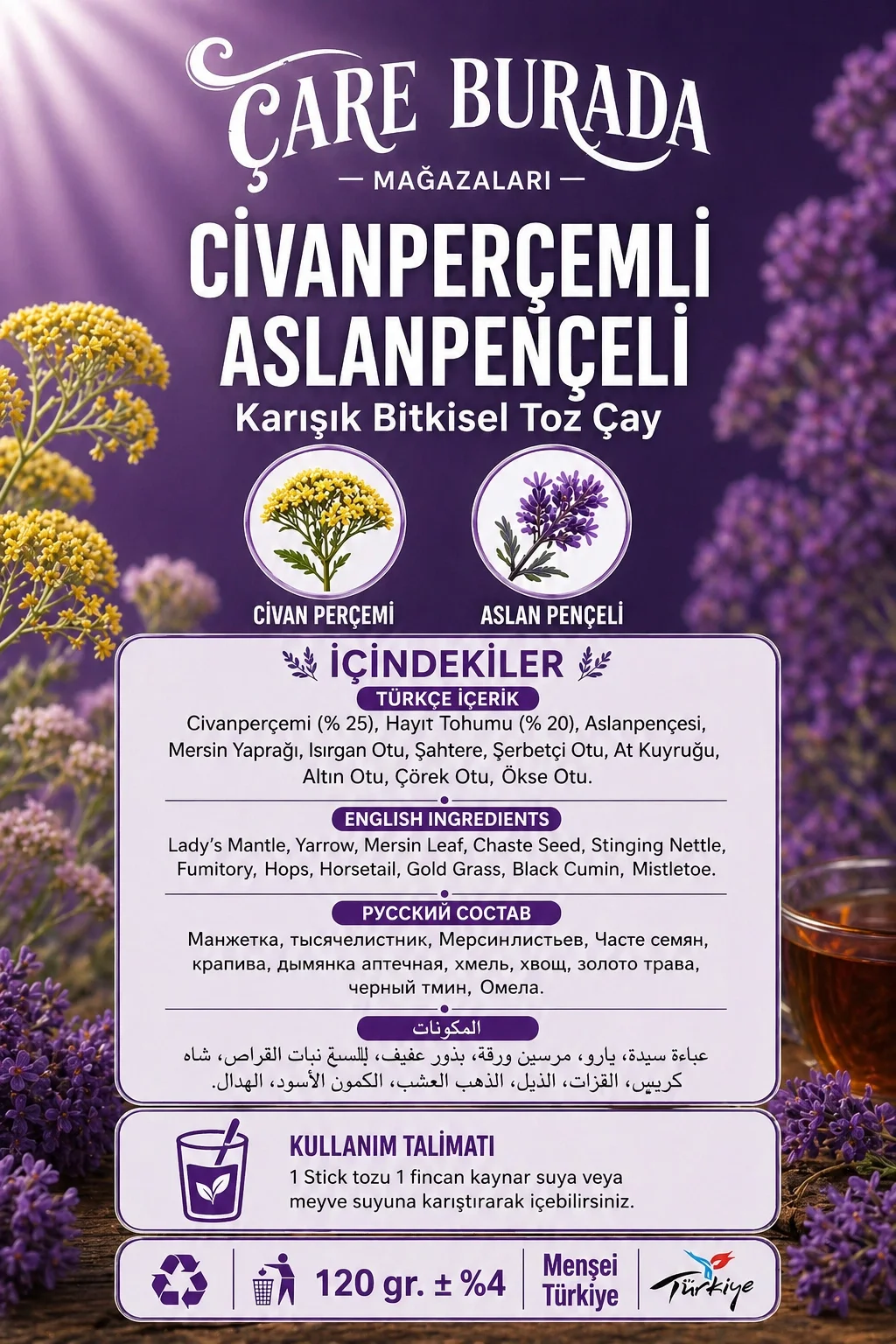 Dr. Bronos - Civanperçemli & Aslanpençeli 30'lu Stick Çay