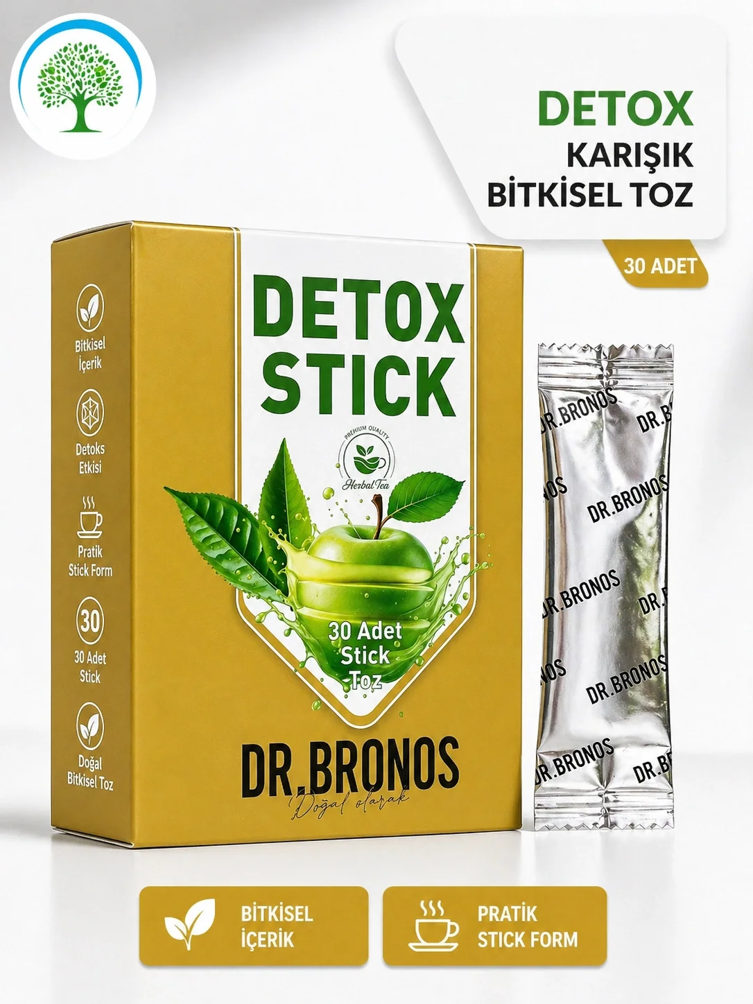 ÇareBurada | Dr. Bronos Detoks Karışık Bitkisel Toz 30 Stick