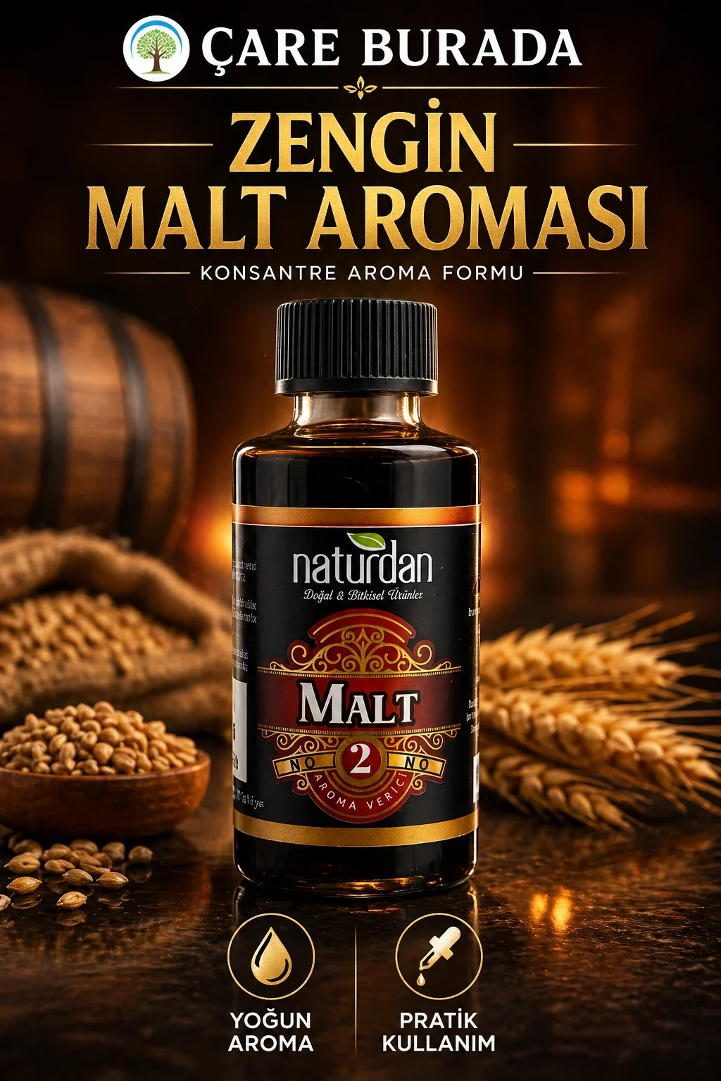 ÇareBurada Malt 2 Aroması Yoğun Formül Aroma Verici 50 ml
