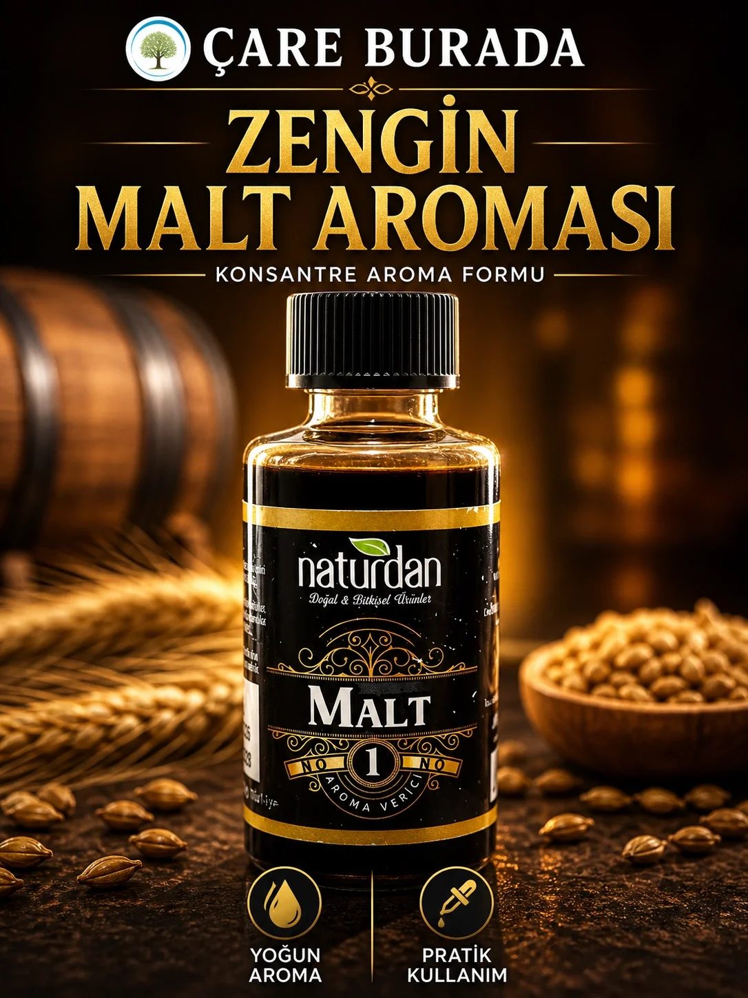 ÇareBurada Malt 1 Aroması Yoğun Formül Aroma Verici 50 ml