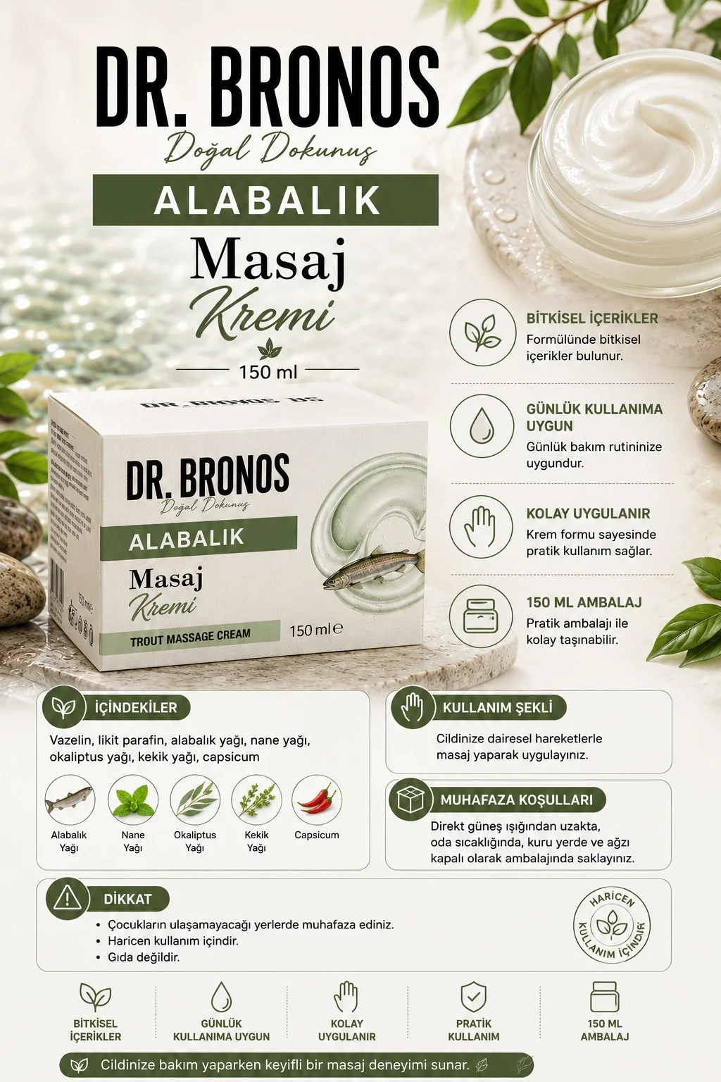 Dr. Bronos - Alabalık Masaj Kremi 150 Ml
