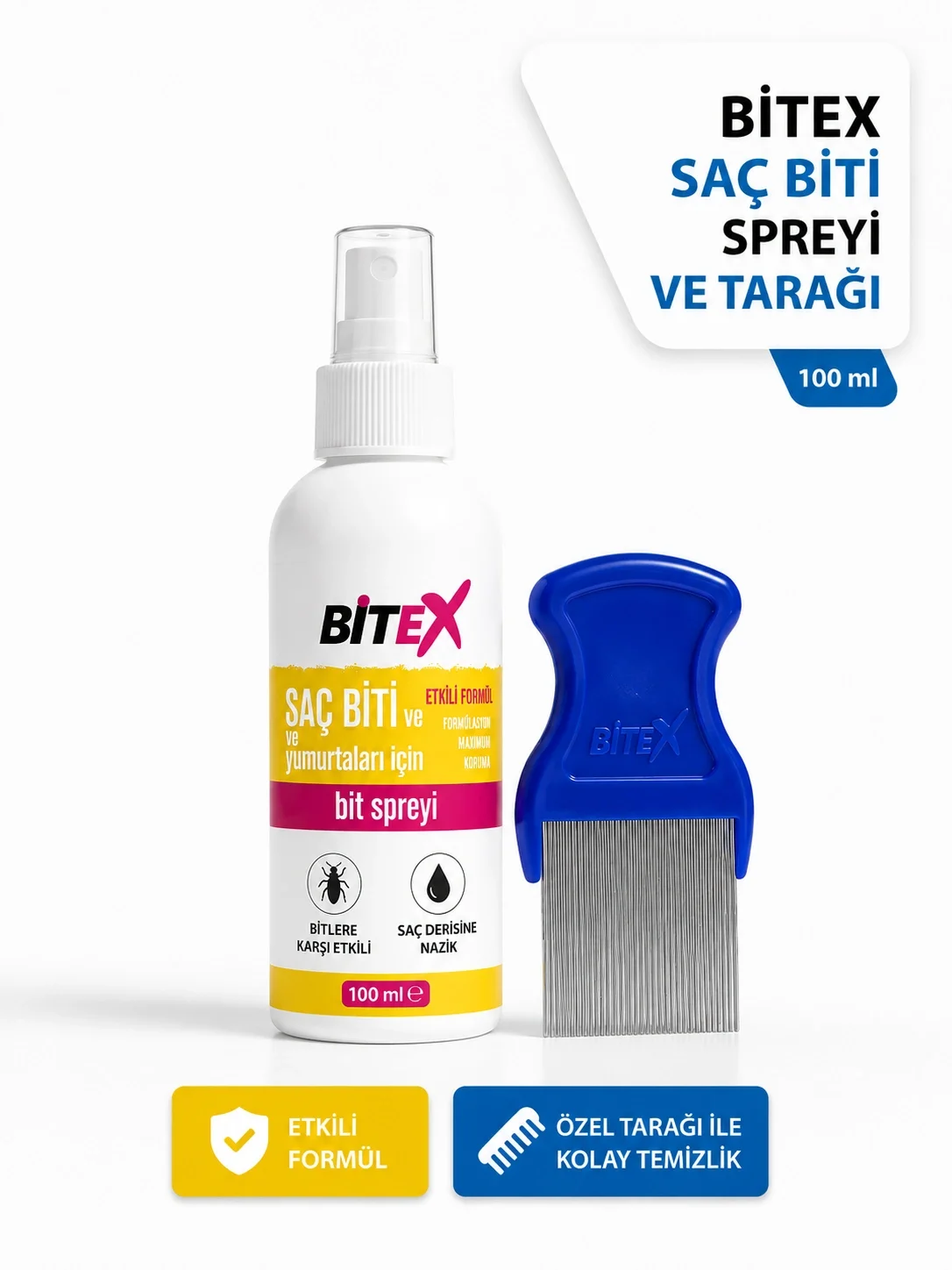 Bitex - Saç Biti ve Yumurtaları İçin Sprey (Tarak Hediyeli)
