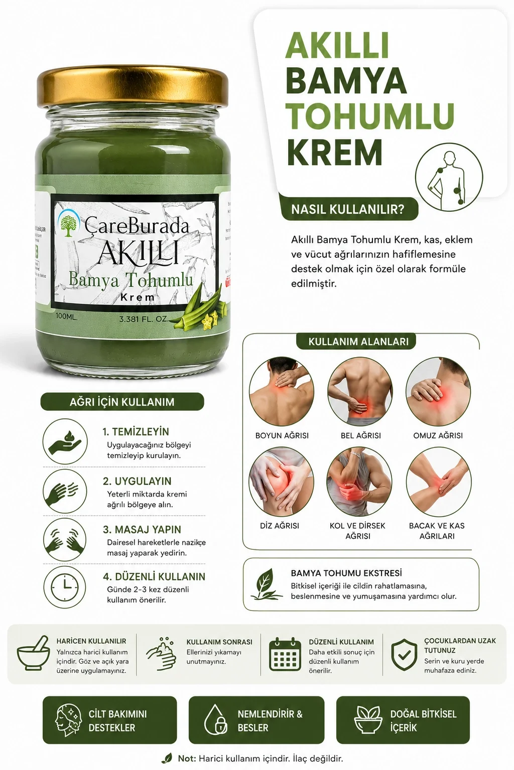 ÇareBurada - Bamya Tohumlu Akıllı Krem 100 Ml