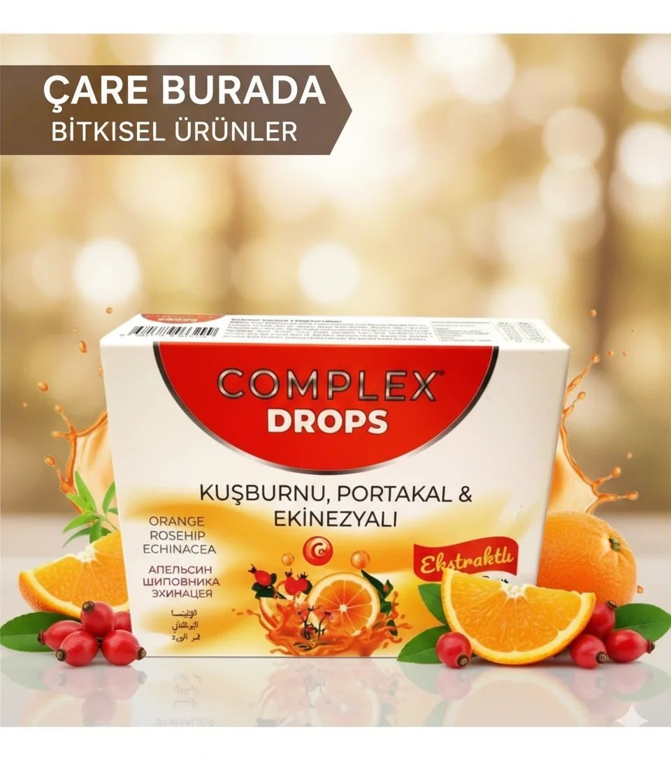 Çare Burada Complex Drops Pastil- Kuşburnu,portakal,ekinezya