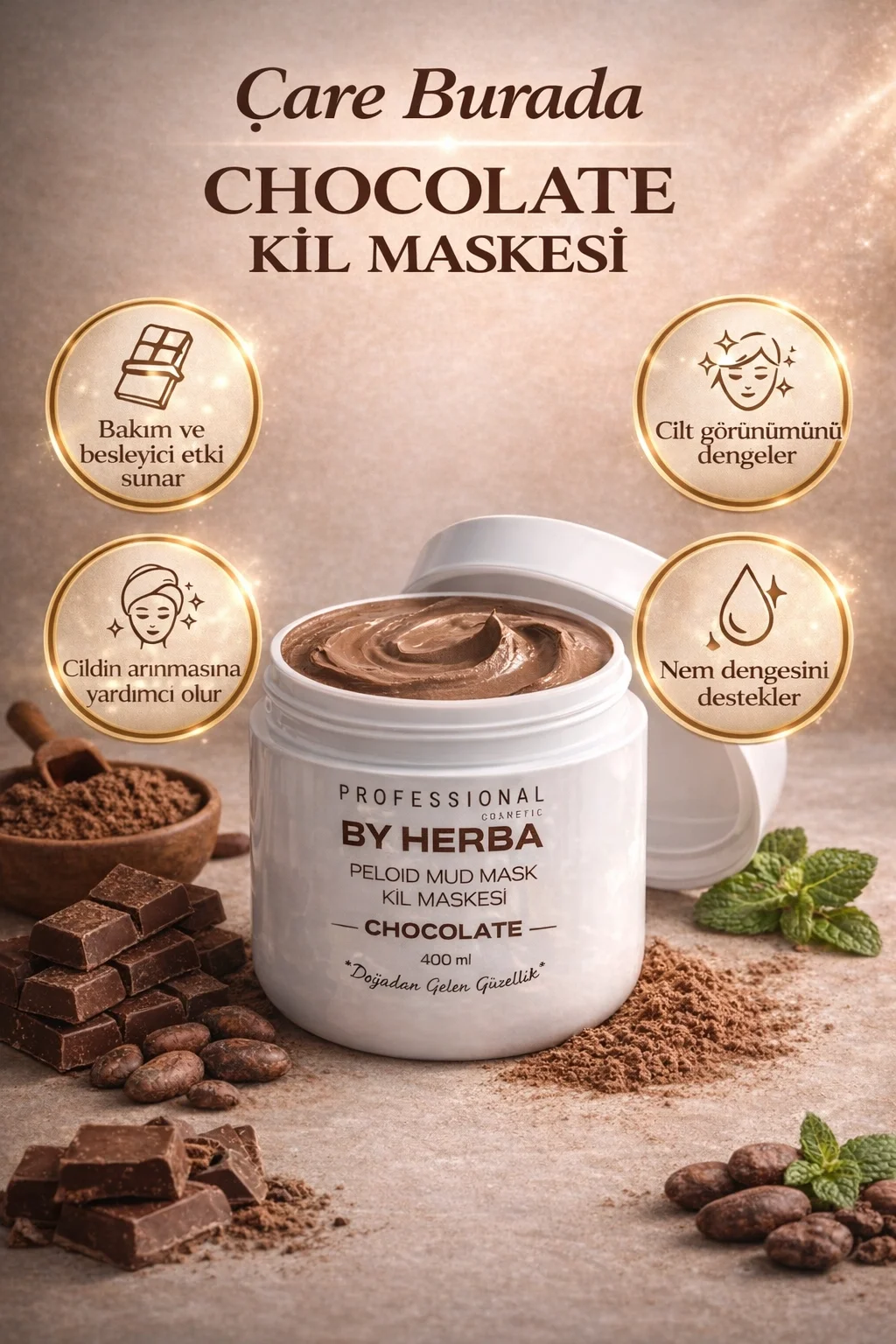 Çikolatalı Kil Maskesi 400 Ml
