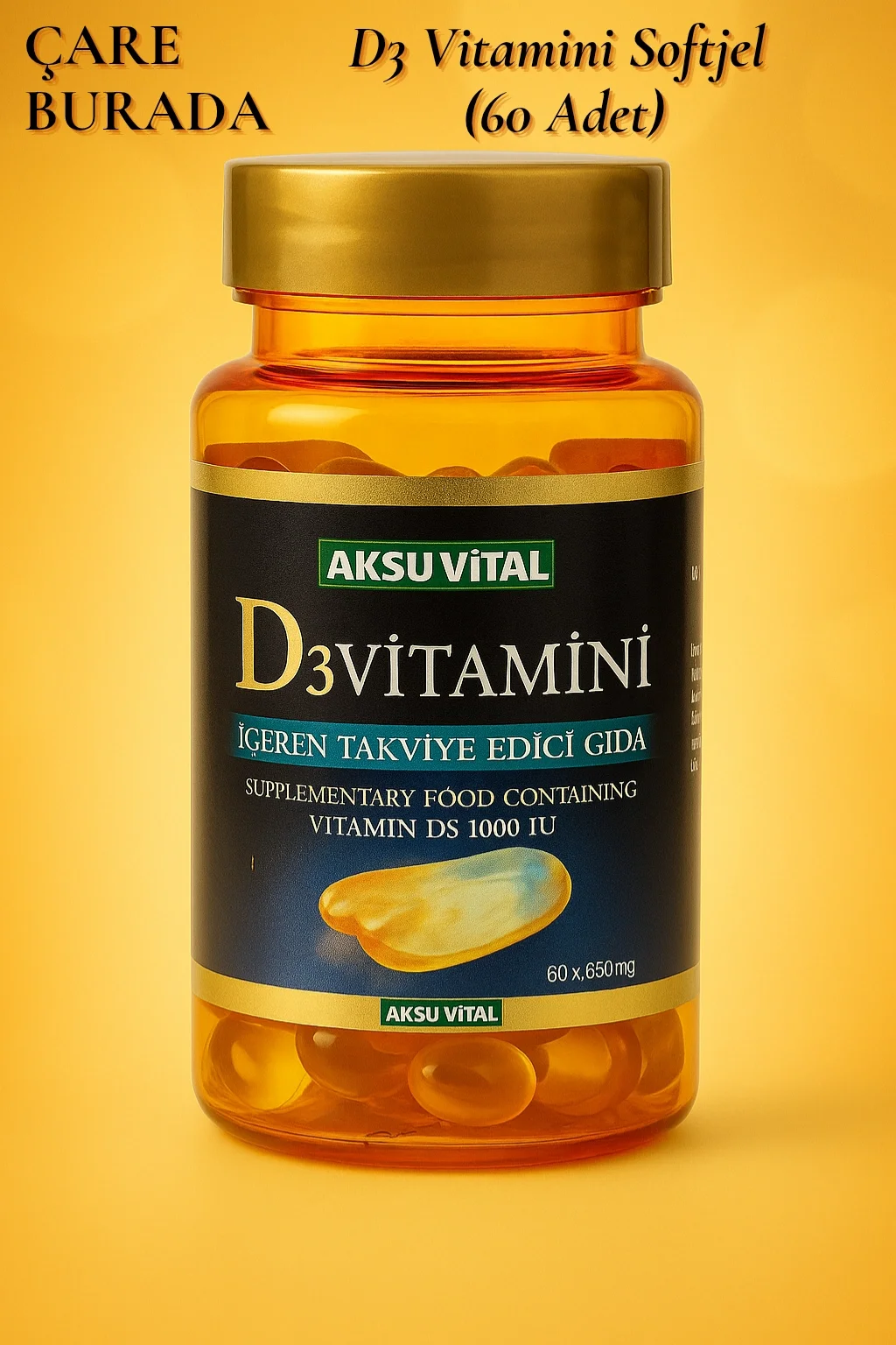 D3 Vitamini Softjel 650 mg (60 Adet)