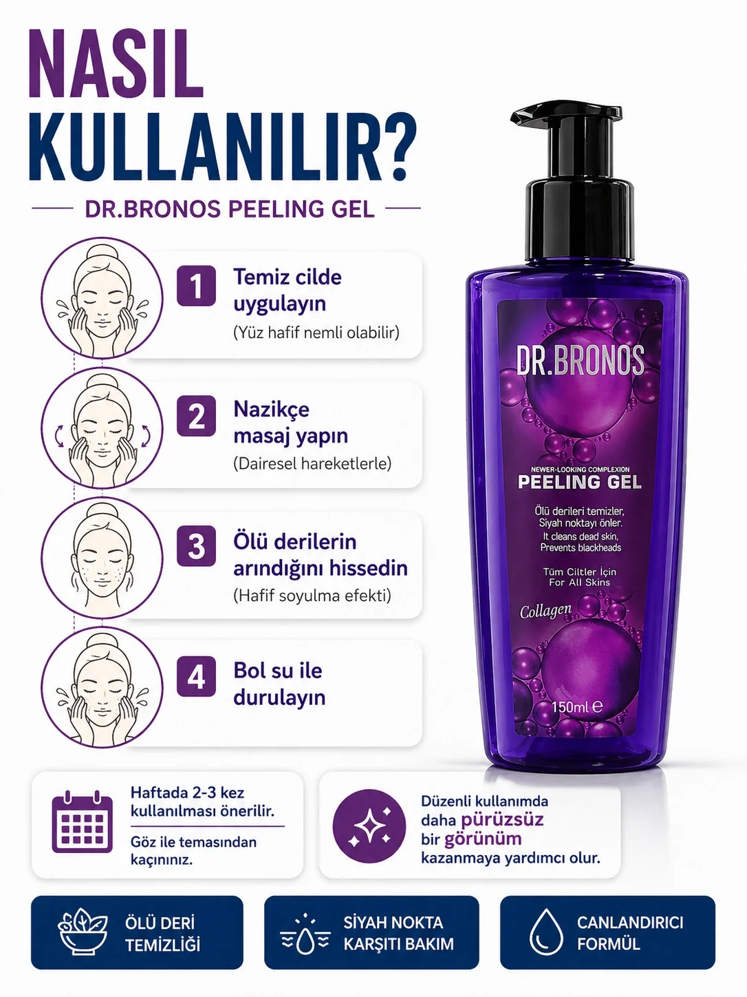 DR.BRONOS Collagen Peeling Jel 150 ml