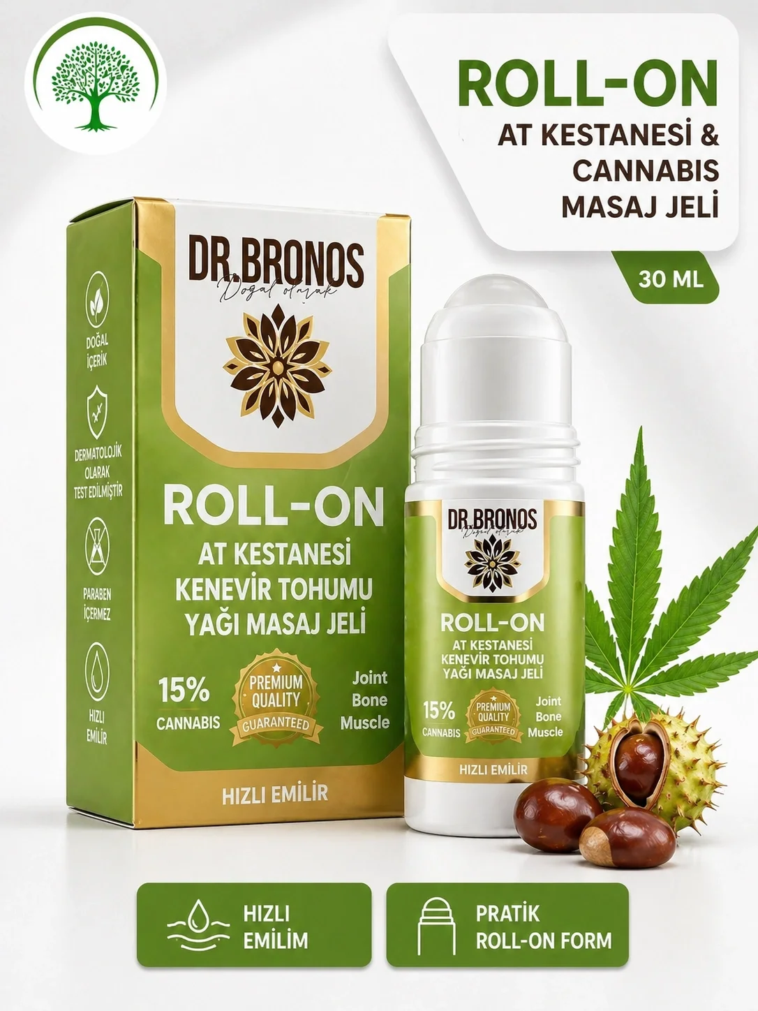 DR.BRONOS At Kestanesi Roll-on Masaj Jeli 30 ml