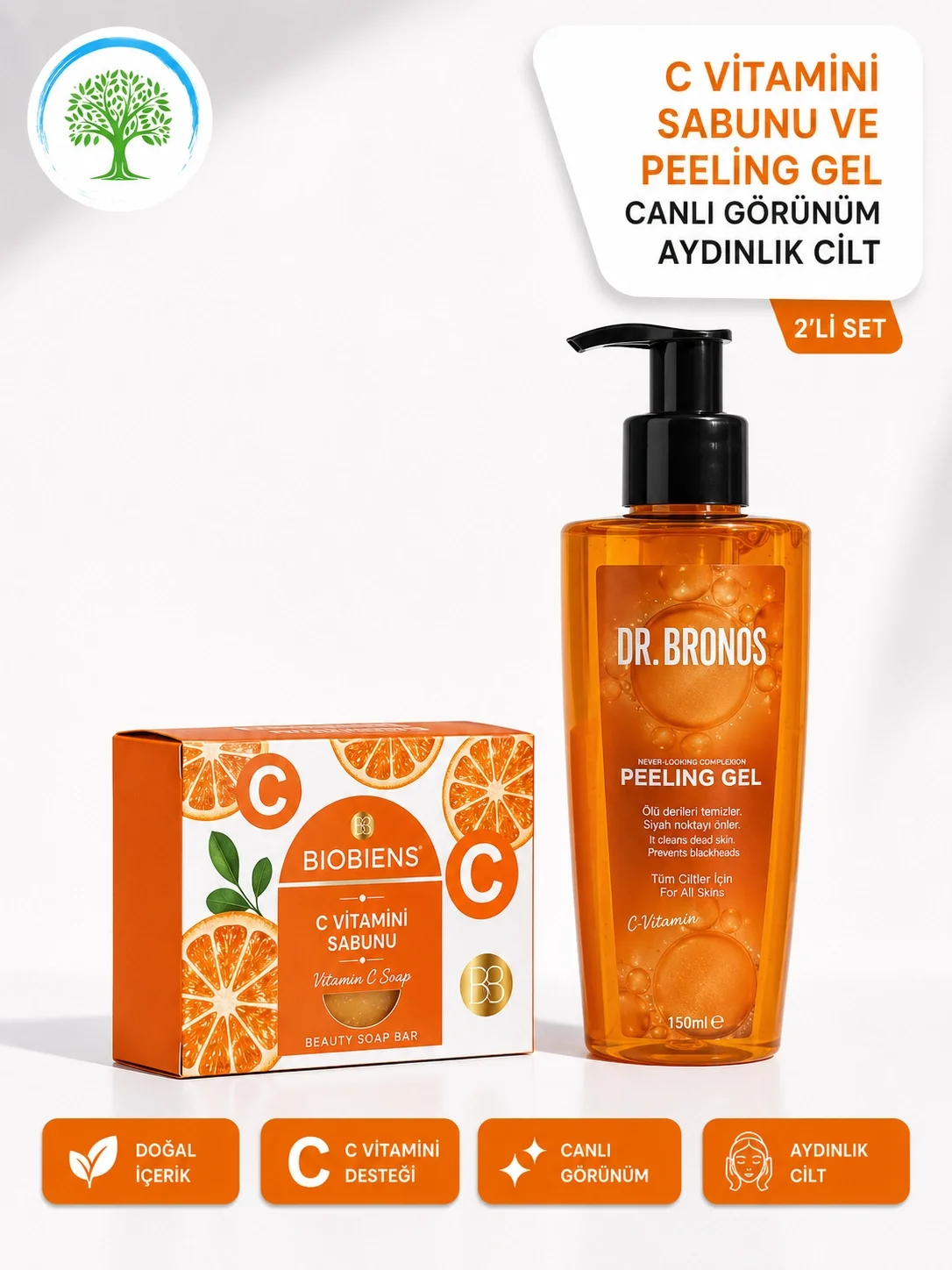 DR.BRONOS C Vitamin Peeling Jel 150 ml & Biobiens C Vitamini Sabun