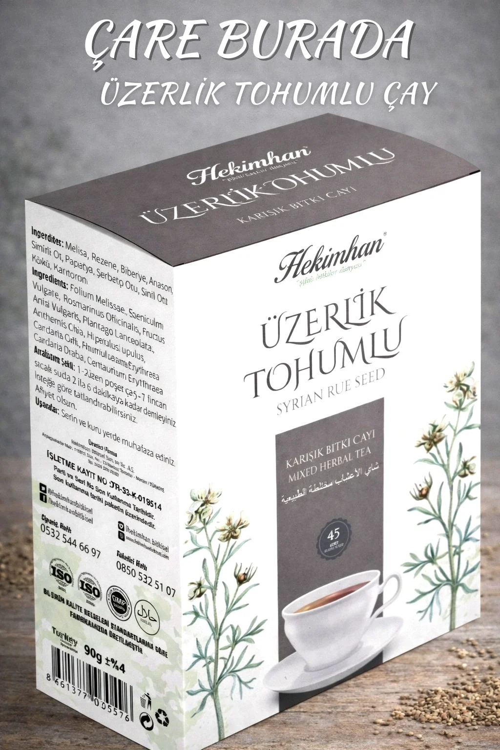 Hekimhan Üzerlik Tohumlu 45 Süzen Poşet Çay