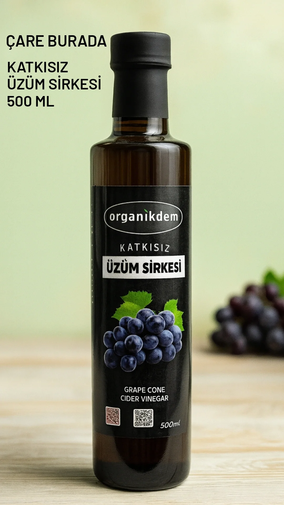 Katkısız Üzüm Sirkesi 500 Ml