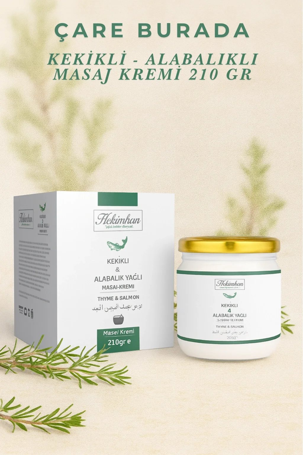 Kekikli & Alabalık Yağlı Masaj Kremi 210 gr