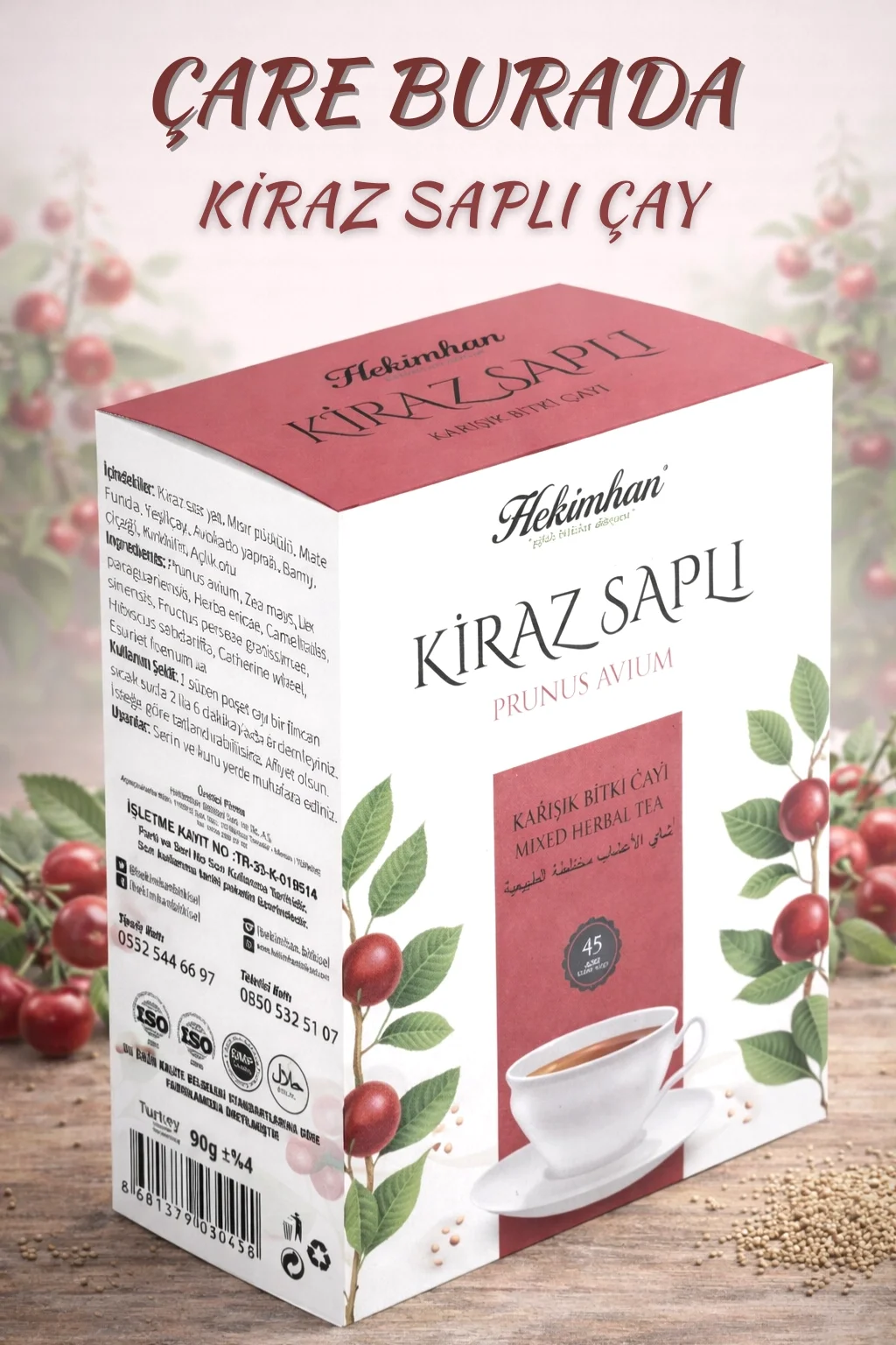 Kiraz Saplı Karışık Bitki Çayı (45'li Süzen Poşet)