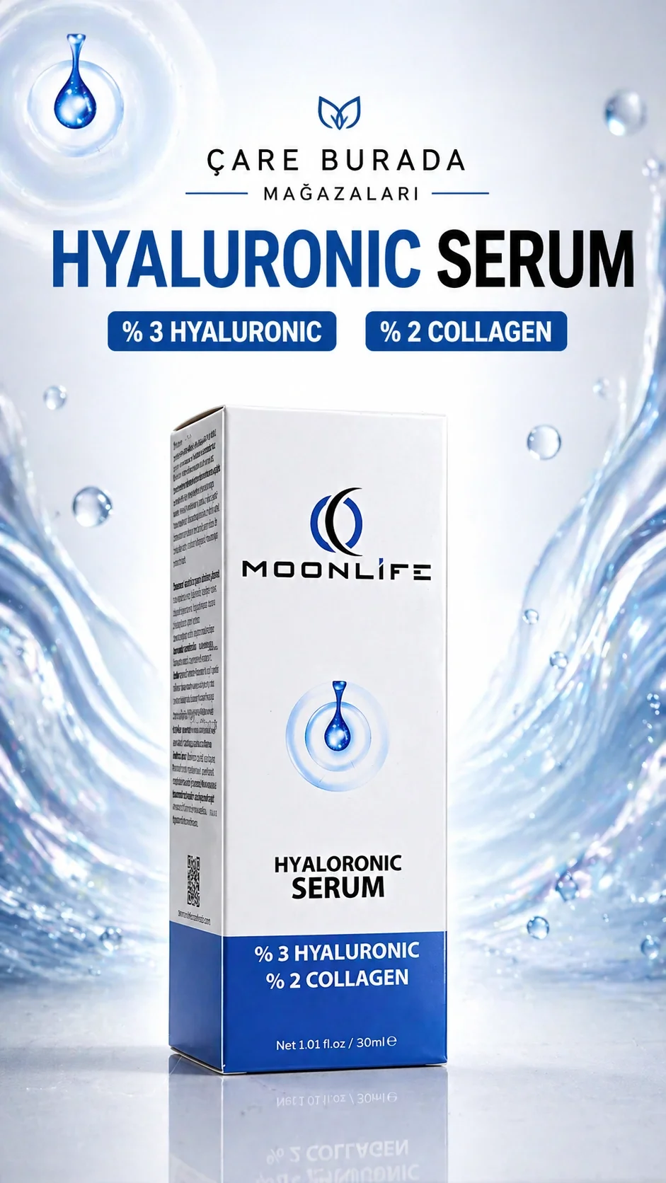 Moonlife - Hyaluronic Serum 30 Ml (%3 Hyaluronic Acid & %2 Kolajen)