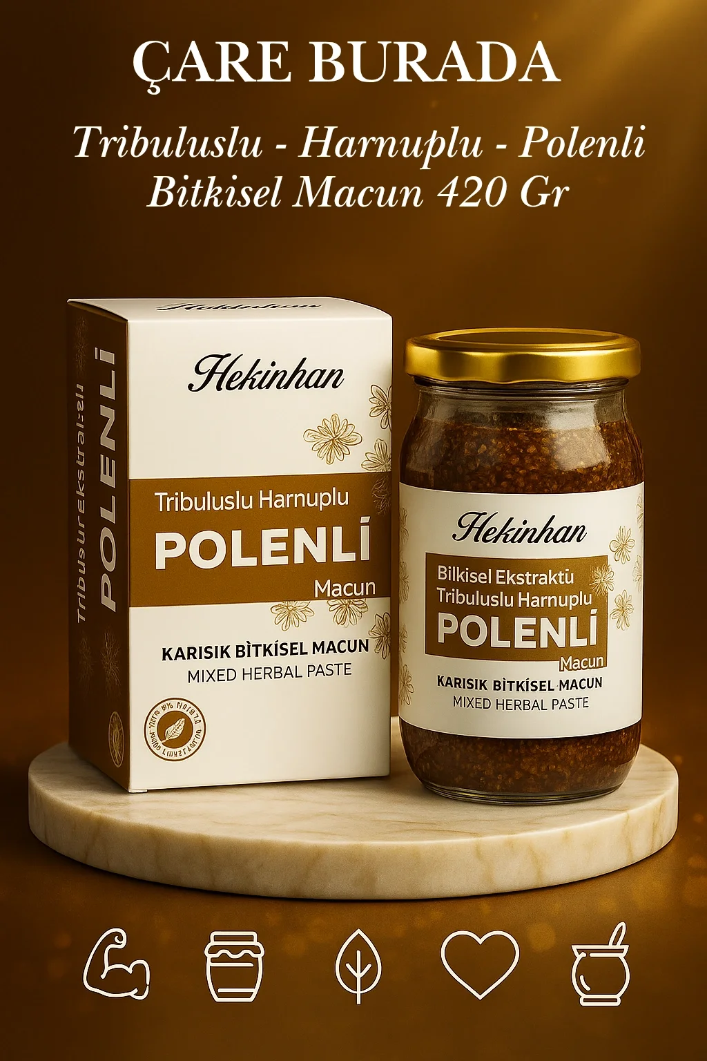 Tribuluslu & Harnuplu & Polenli Macun 420 Gr
