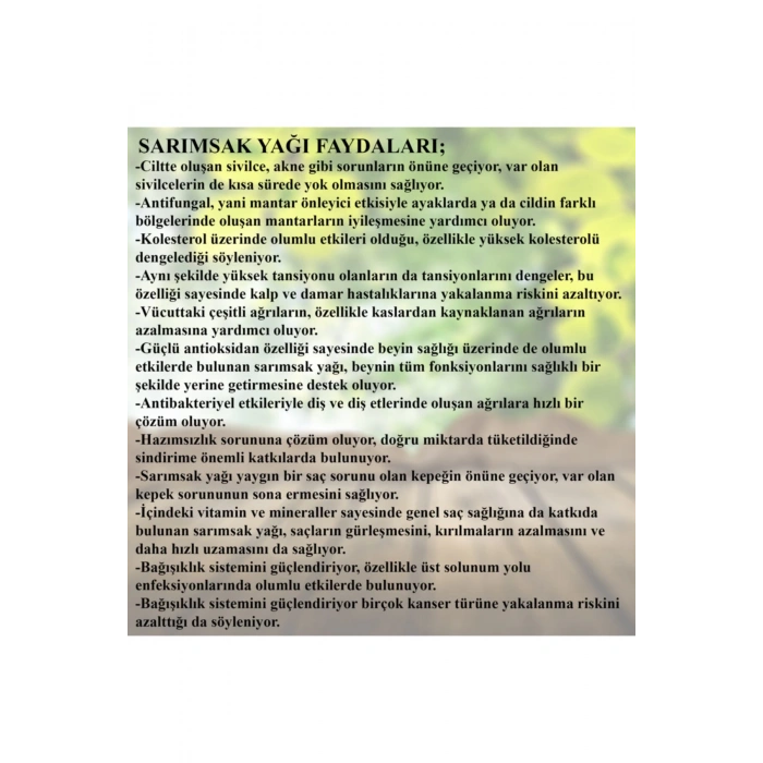 Sarımsak Yağı 20 ml