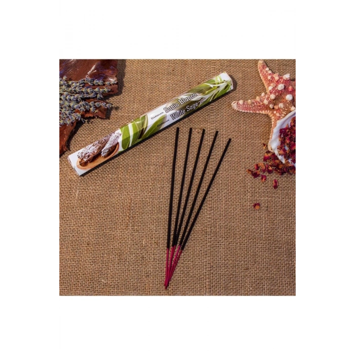 International White Sage (beyaz Adaçayı) Hexa 20li Çubuk Tütsü (1 Saate Kadar Yanma Süresi)