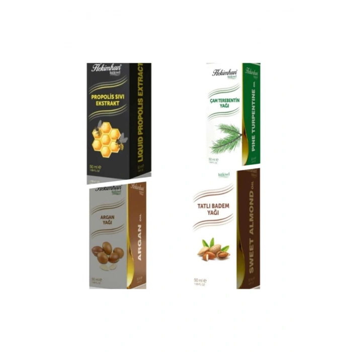 Propolis ml ,çam Terebentin 50 ml Argan 50 ml ve Tatlı Badem Yağı 50 ml