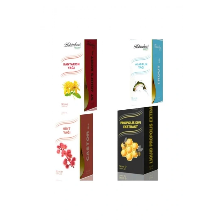 Kantaron 50 ml ve Alabalık 50 ml ve Hint 50 ml ve Propolis 50 ml