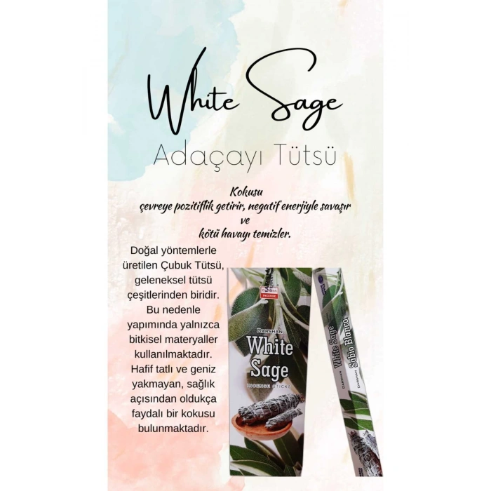 Adaçayı Nagetif Enerji Tütsü 20 Çubuk