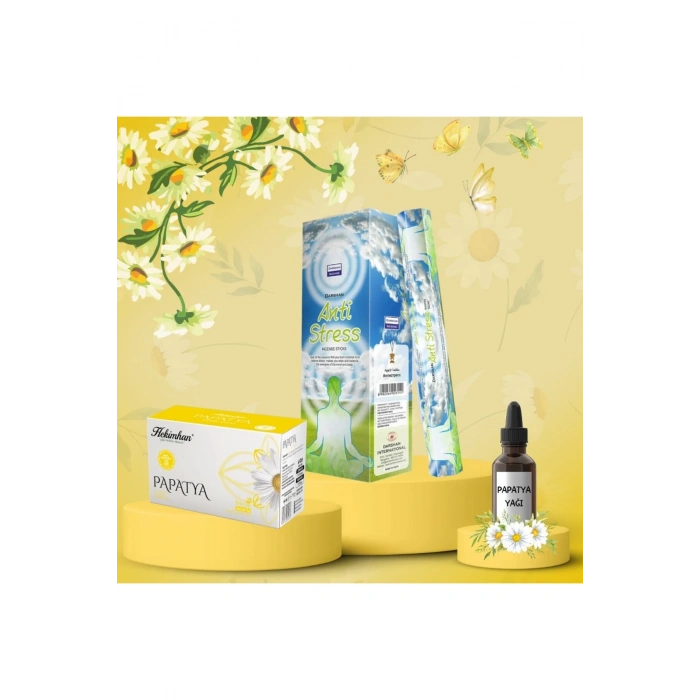 Papatya Antistress Seti Papatya Çayı 20 poşet + Papatya Yağı 20 ml + Antistress Tütsü 20 çubuk