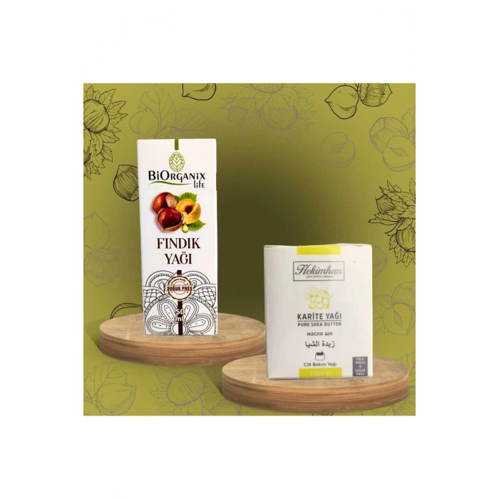 Karite Yağı 100 ml ve Fındık Yağı Soğuk Sıkım 100 ml