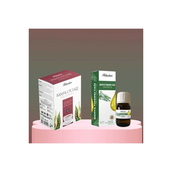Bamya Çiçekli Bitki Çayı 40lı ve Bamya Tohumu Yağı 50 ml