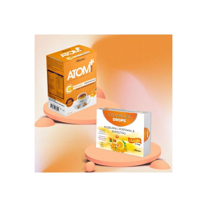 Atom Vitamin Küpleri C Vitaminli Propolisli Karamürver Ekstraklı + Pastil
