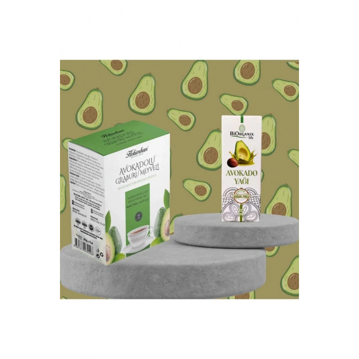 Avokadolu Glaburu Meyveli Bitki Çayı + Avokado Yağı