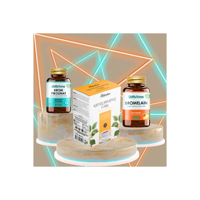 Form Set Krom Pikolinat + Kayısılı Biberiyeli Çay+ Bromelain