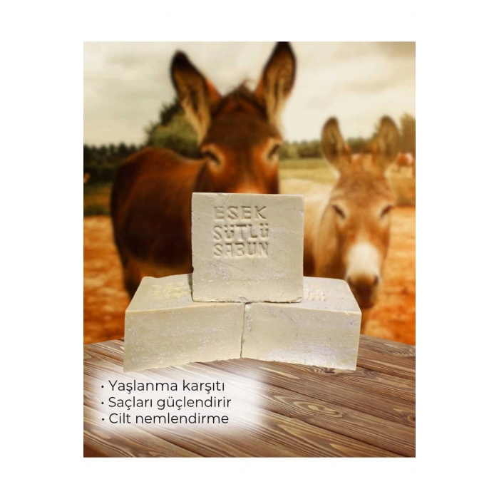 Eşek Sütü Sabun Doğal El Yapımı 3 Adet Yaşlanma Karşıtı