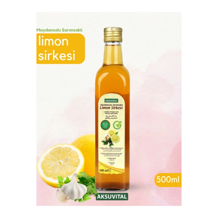 Maydanozlu Sarımsaklı Limon Sirkesi 500 ml Katkısız  Doğal